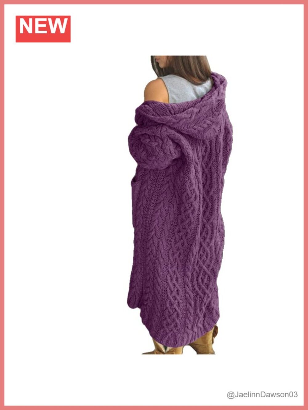 Women's Cable Knit Open Front Long Cardigan Sweater with Pockets